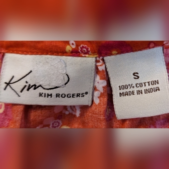 Pre-owned Kim Rogers sleeveless flowered shirt size small, TC - Picture 3 of 3